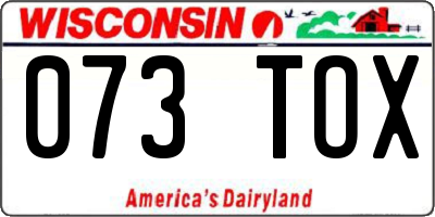 WI license plate 073TOX