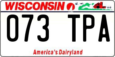 WI license plate 073TPA