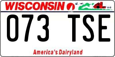 WI license plate 073TSE