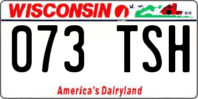 WI license plate 073TSH