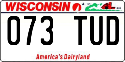 WI license plate 073TUD