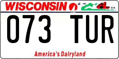 WI license plate 073TUR