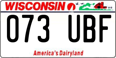 WI license plate 073UBF