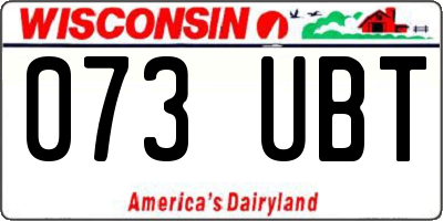 WI license plate 073UBT