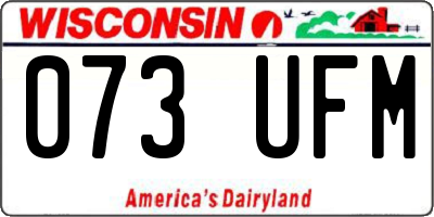 WI license plate 073UFM