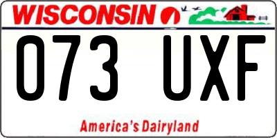 WI license plate 073UXF