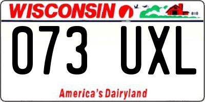WI license plate 073UXL