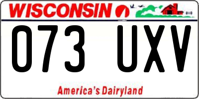 WI license plate 073UXV