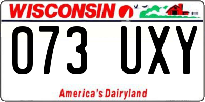 WI license plate 073UXY