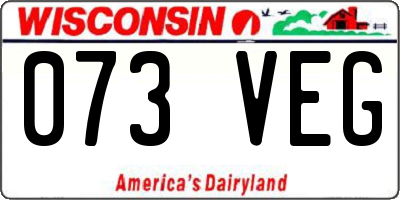 WI license plate 073VEG