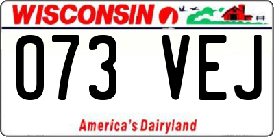 WI license plate 073VEJ
