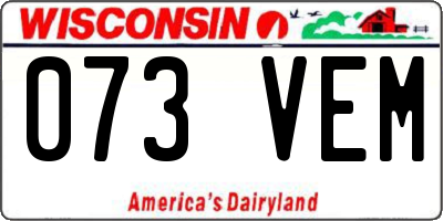 WI license plate 073VEM