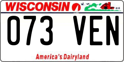 WI license plate 073VEN