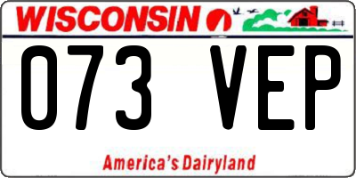 WI license plate 073VEP