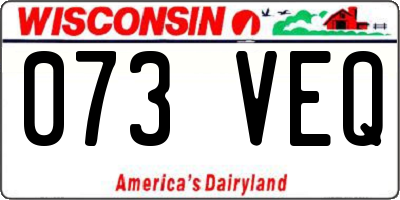 WI license plate 073VEQ