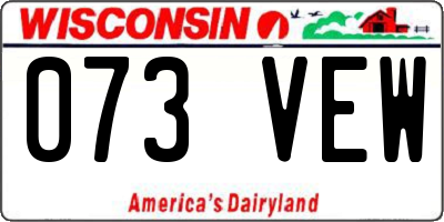 WI license plate 073VEW