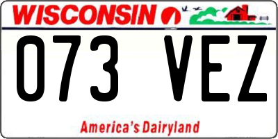 WI license plate 073VEZ
