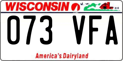 WI license plate 073VFA
