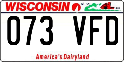 WI license plate 073VFD