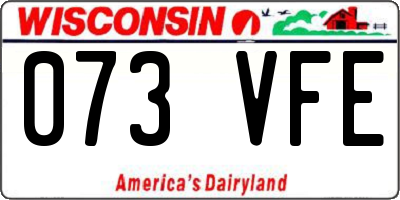WI license plate 073VFE