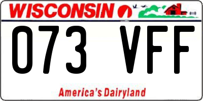 WI license plate 073VFF