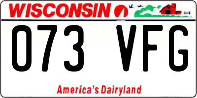 WI license plate 073VFG