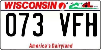 WI license plate 073VFH