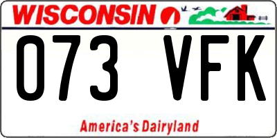 WI license plate 073VFK