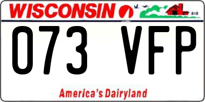 WI license plate 073VFP