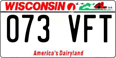 WI license plate 073VFT