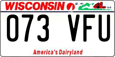WI license plate 073VFU