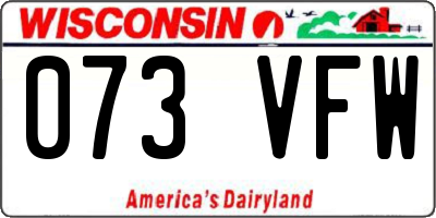 WI license plate 073VFW