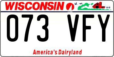WI license plate 073VFY