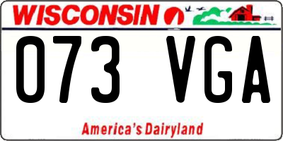 WI license plate 073VGA