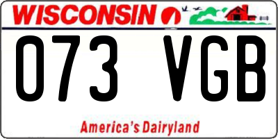 WI license plate 073VGB