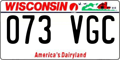 WI license plate 073VGC