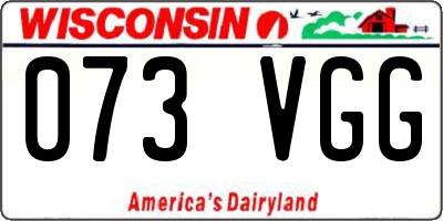 WI license plate 073VGG