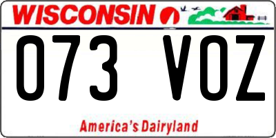 WI license plate 073VOZ