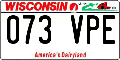WI license plate 073VPE