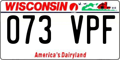 WI license plate 073VPF