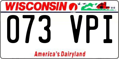 WI license plate 073VPI