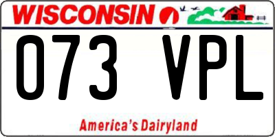 WI license plate 073VPL