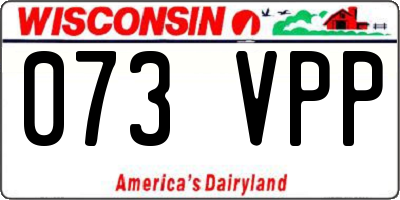 WI license plate 073VPP