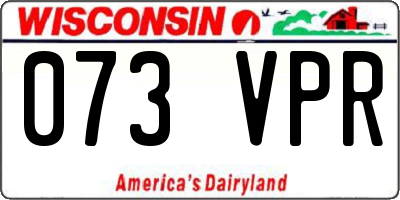 WI license plate 073VPR
