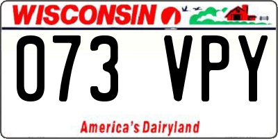 WI license plate 073VPY
