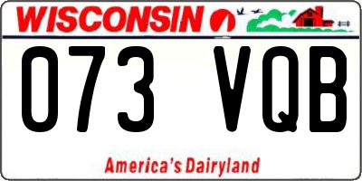 WI license plate 073VQB
