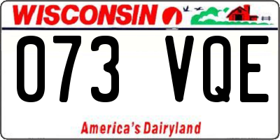 WI license plate 073VQE