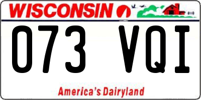 WI license plate 073VQI