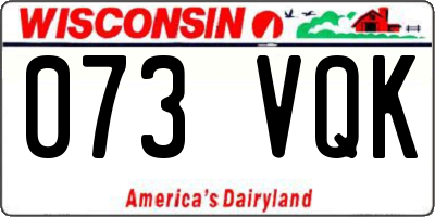 WI license plate 073VQK