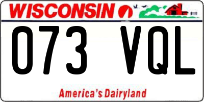 WI license plate 073VQL